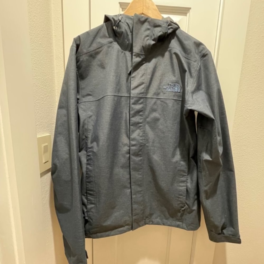 The North Face Dryvent Mens Heathered Blue Rain Jacket (S)
